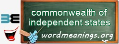 WordMeaning blackboard for commonwealth of independent states